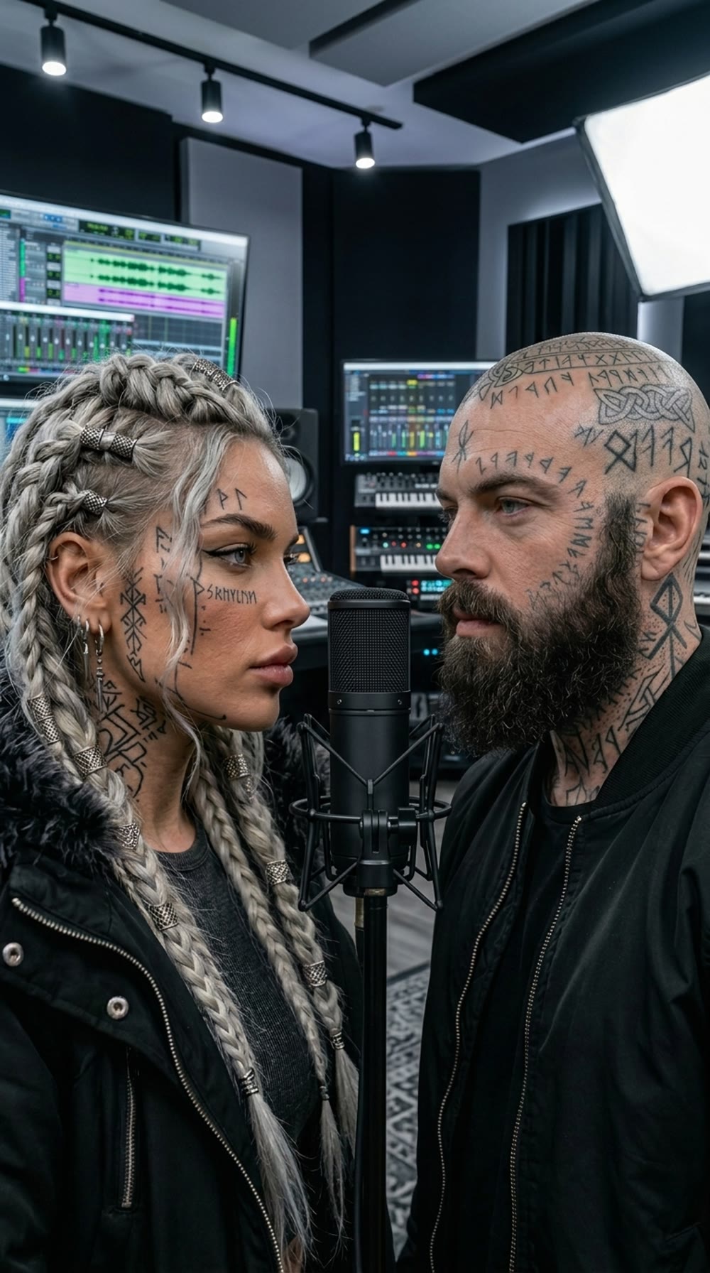 Eldruna and RAVNIR recording together in the studio